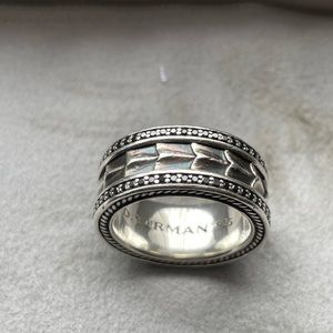 David Yurman Ring 10mm with black diamonds